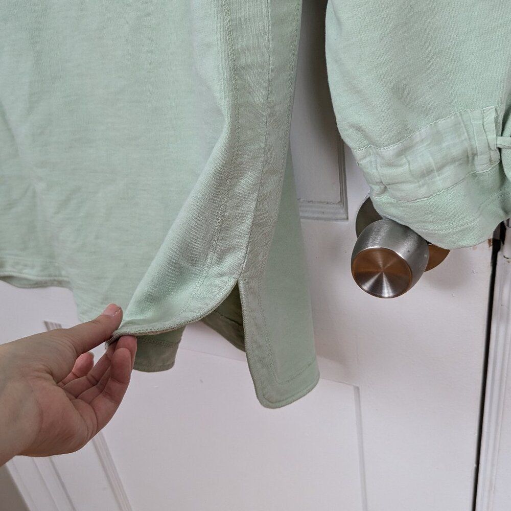 Soft Surroundings | Sage Green Cotton Blend Top Size Small - Picture 3 of 7